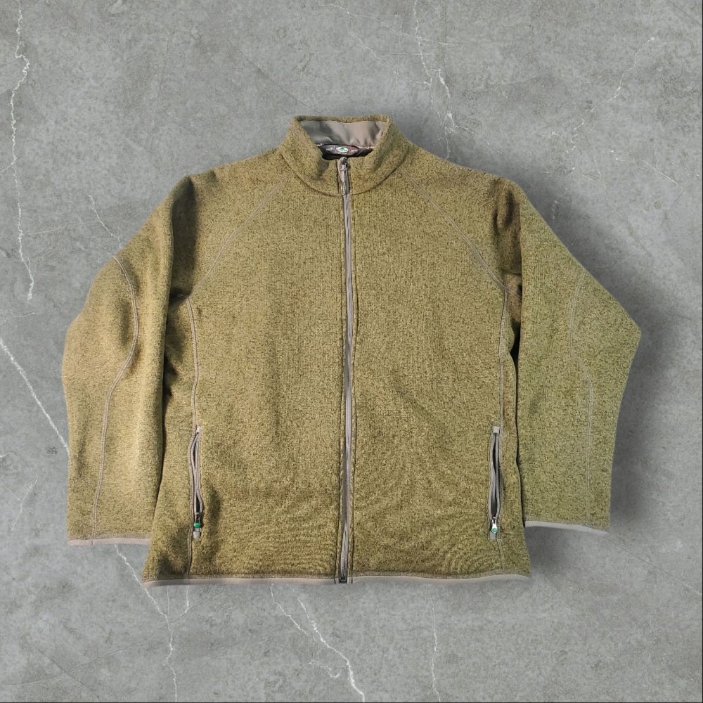 Arborwear Sweater Mens 2XL Green Staghorn Fleece Full Zip‎ Pullover Fall Jacket